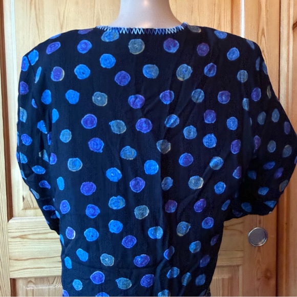 Vintage Marsha Brander Componix Artsy 2 Pc Jacket Top Blue Black L Boho Hippie - Picture 8 of 15